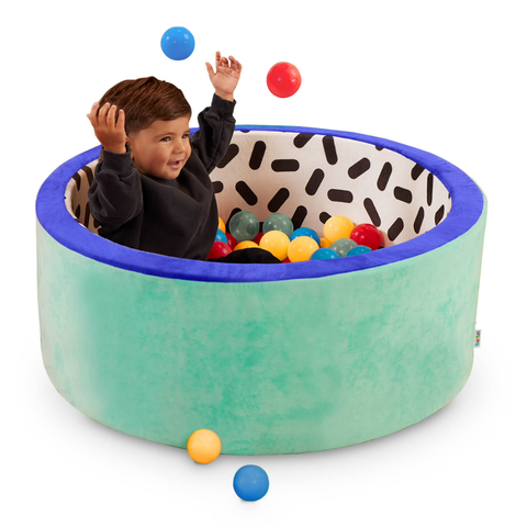 Battat Hop In Foam Ball Pit with 65+ Crush-Proof Balls Washable Cover Modern Toddler Play Space