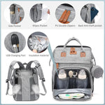 Multifunctional Bed Diaper Backpack Baby Girl Boy Nappy Changing Bag Large Capacity Folding Crib Nursing Mommy Bag for Travel