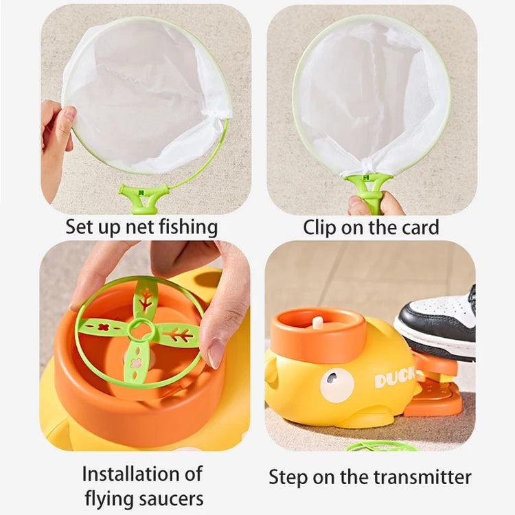 Flying Disc Air Rocket Launcher Saucer Outdoor Soaring Propeller Garden Game Novel Children Toy for Kid Jump Sport Free Shipping